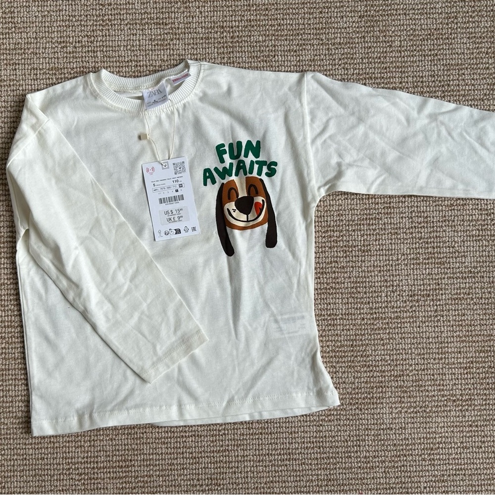 NWT Zara Long Sleeve Dog Shirt